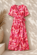 Vestido Floral Corte A Lazo Cintura Alta