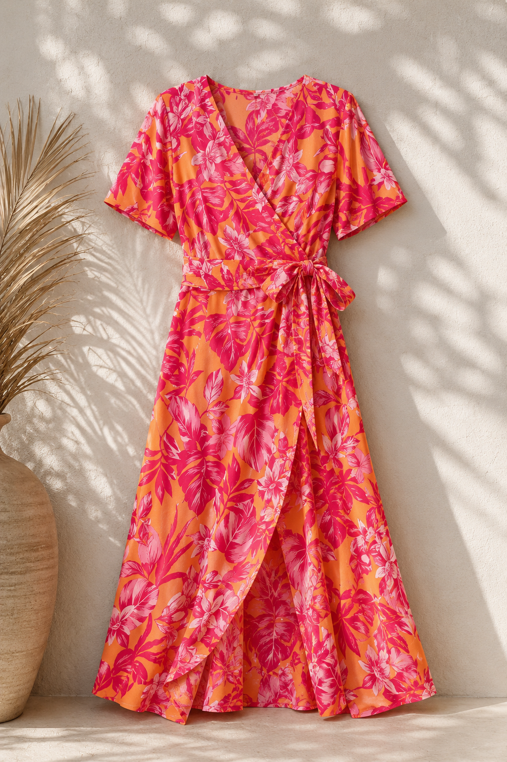 Vestido Floral Corte A Lazo Cintura Alta