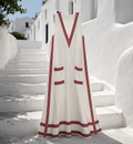 Vestido Maxi Suelto Estampado Geometrico Sin Mangas