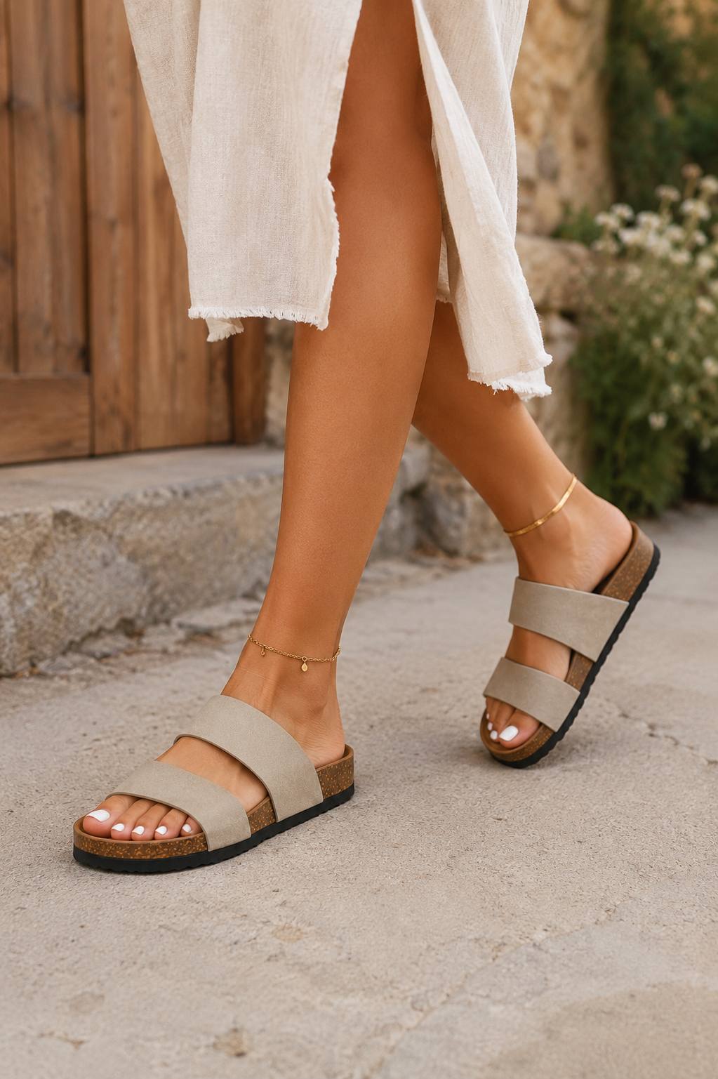 Sandalias Planas Punta Abierta Verano