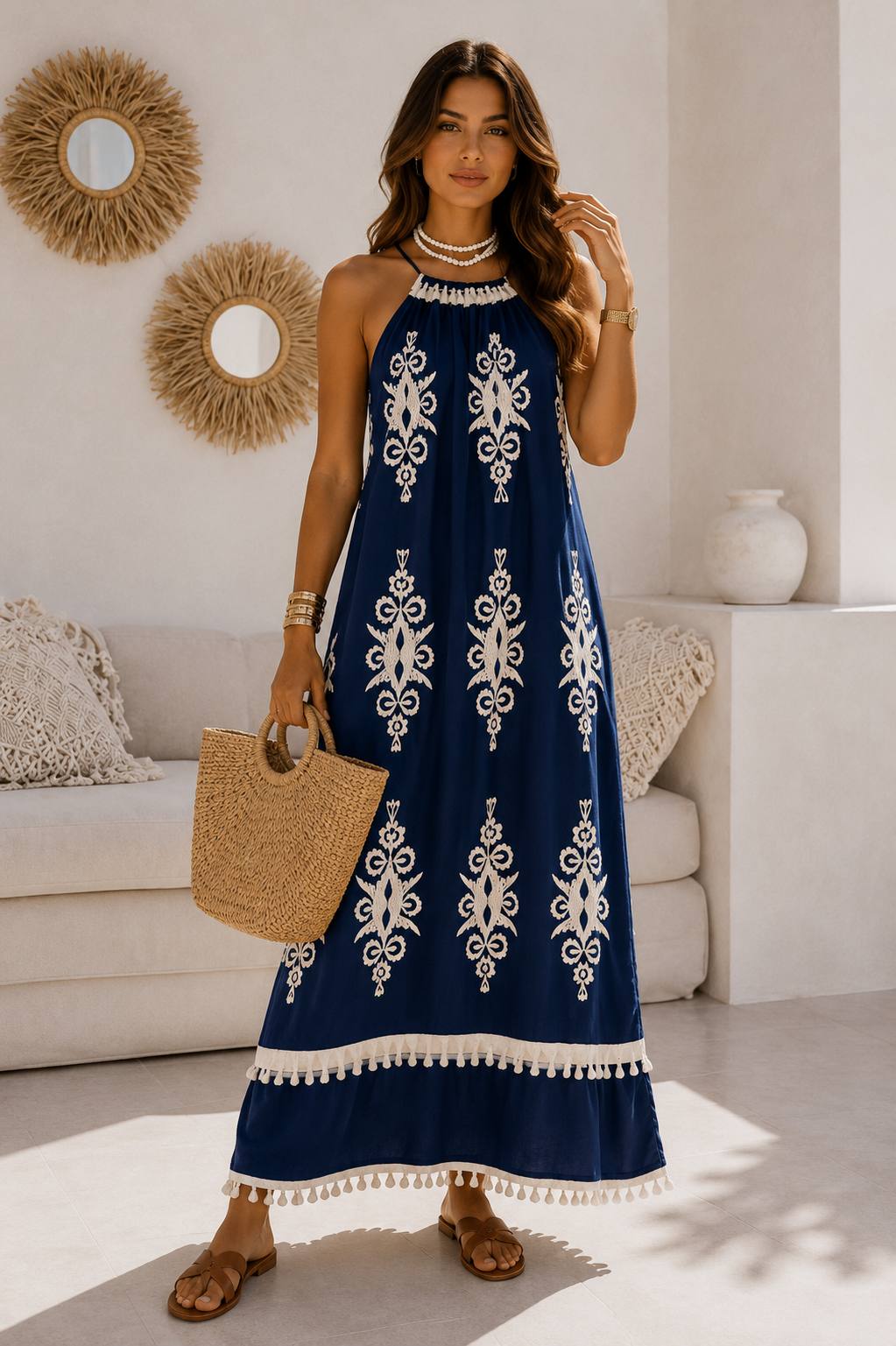 Vestido Estampado Tirantes Corte A