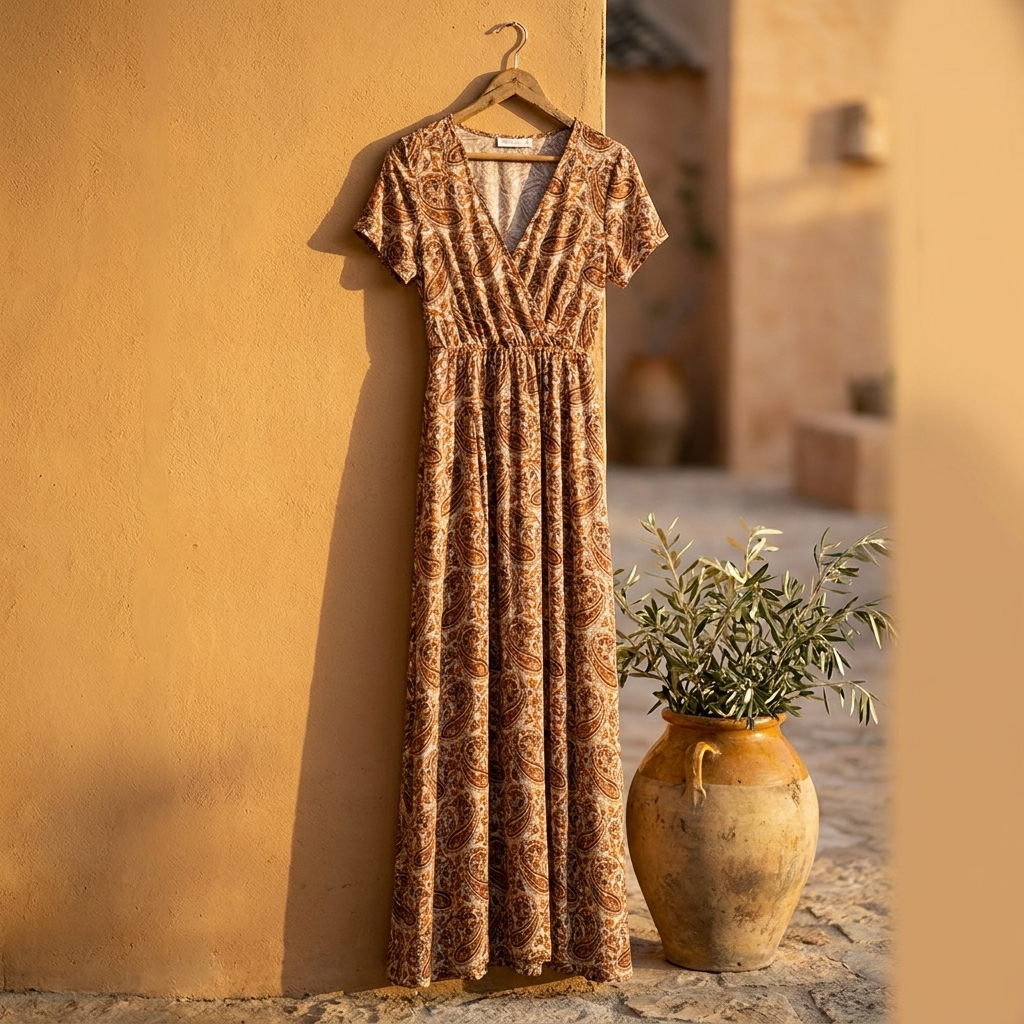 Vestido Largo Bohemio Floral - Elegancia Mediterranea