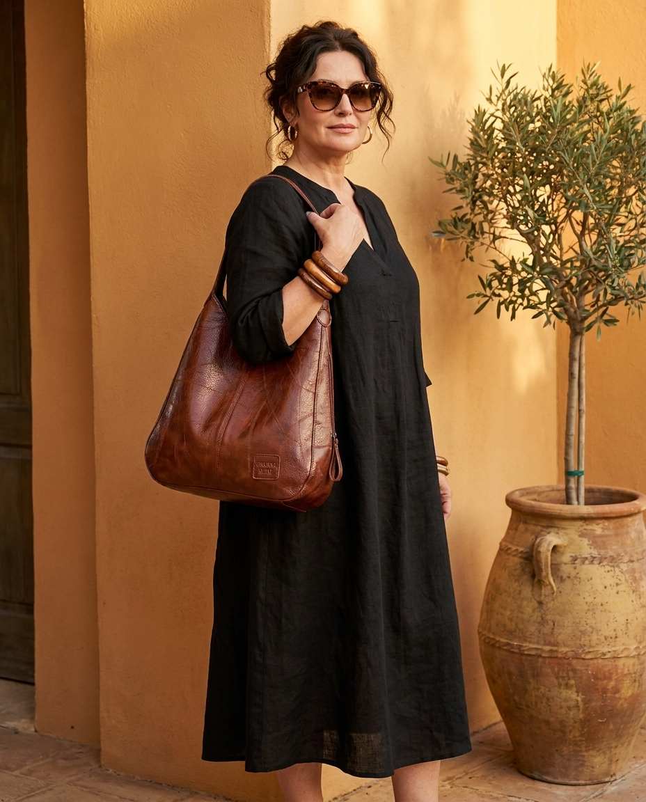 Bolso Hombro Cuero Suave Estilo Coreano Mujer