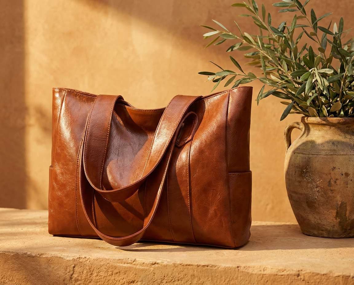 Bolso Tote Cubo Charol Vintage